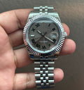 Silver Date Just with Roman Numerals